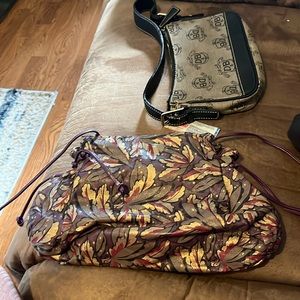 Vintage CARLOS FALCHI Honey purple LEATHER Cross Body MINI Designer PURSE Bag